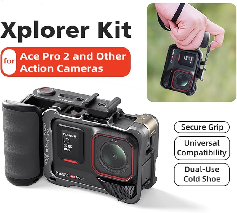 Honlyn Xplorer Grip Kit Street Photography Handle for Insta360 Ace Pro 2 1/for DJI Osmo Action 5 Pro/4/3 for GoPro Hero 13 12 11 Hand Grip - Image 4